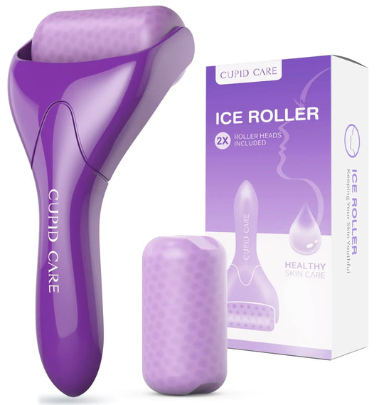 CUPID CARE Ice Roller for Face [2-Rollers] Ice Face Roller Facial Roller Massager for Beauty Face Roller Skin Care Women Gifts | Purple